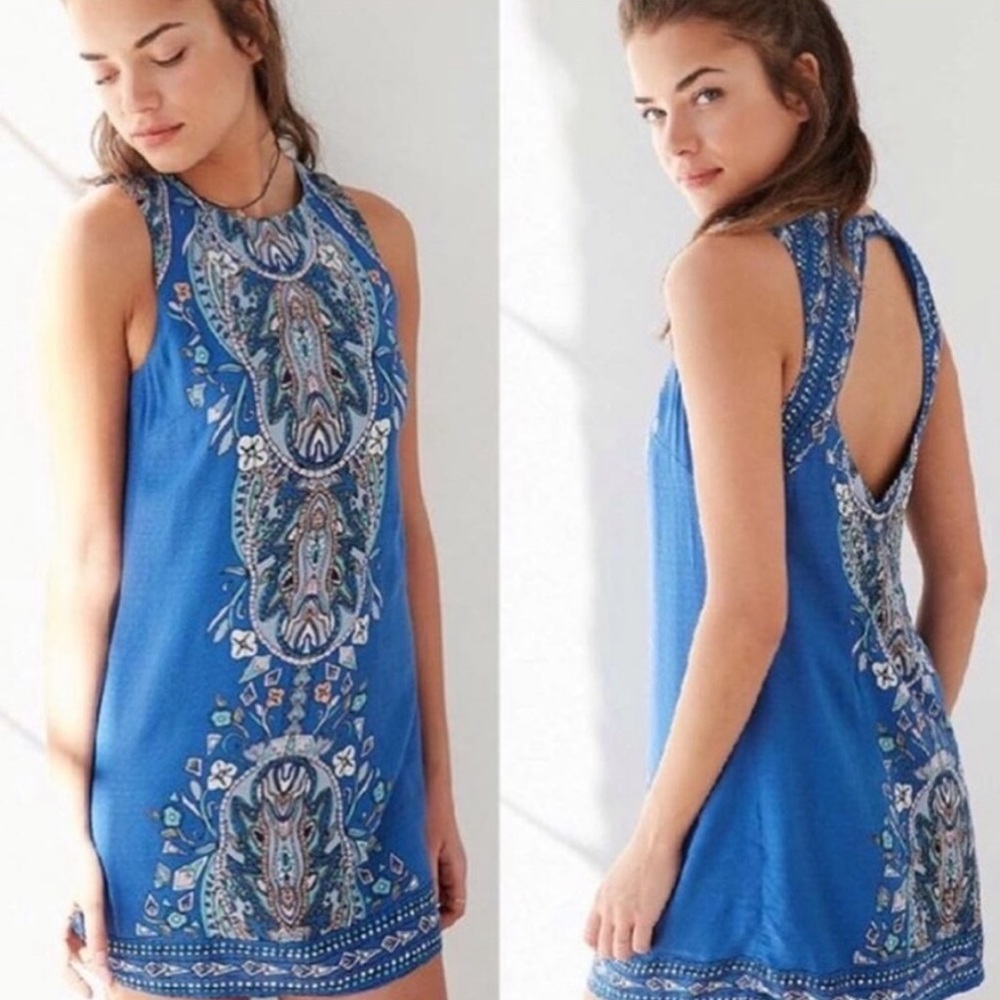 Urban Outfitters Ecote Blue Open Back Dress